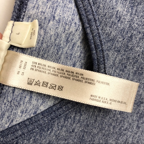 Anthropologie Eloise Blue Gray Spandex V- Neck Stretch Tank - Picture 7 of 9